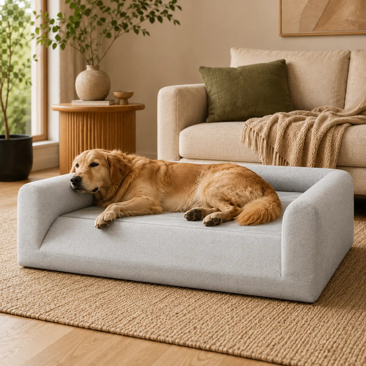 Furlio orthopedic sofa dog bed with 3-sided bolsters
