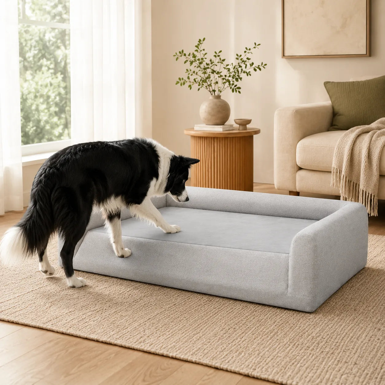 Furlio orthopedic dog bed with low entry